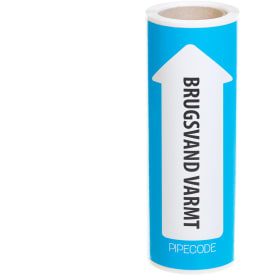 Pipecode Rørmærke - Brugsvand varm - 80mm x 5m