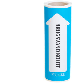 Pipecode Rörmärke - Hushållsvatten kallt - 160mm x 10m