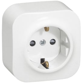 Forix Stikkontakt Schuko enkelt M/J 16A hvid, IP20
