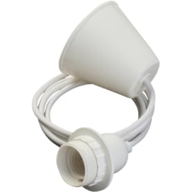 Pendelophæng med fatning E27, 1,5 meter, hvid