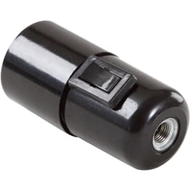 E27 fatning med afbryder - sort