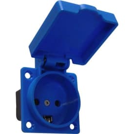 Stikdåse IDD DK 16A med jord, blå