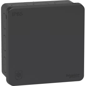 Schneider Muerva koblingsboks, 87x87x42 mm, koksgrå