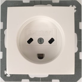 Berker Stikkontakt Dansk EDB med jord S./B. hvid