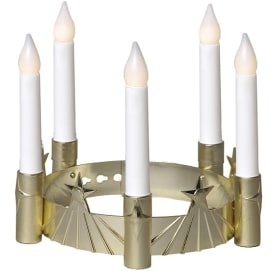 10 stk Star Trading Santa Lucia luciakrone til batteri, guld