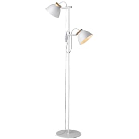 ÅRHUS gulvlampe 2L Ø18 G9, Hvid / Træ
