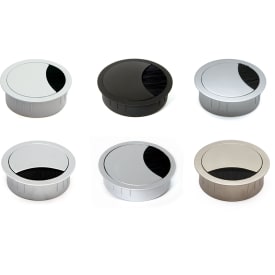 LOOP ROUND 80 mm kabelnippel med børster, svart