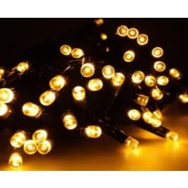 12 stk Veli Line udendørs lyskæde, batteri, ravfarvet lys, 9 meter