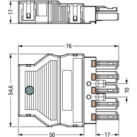 Winsta Hunstik 5P blå (Dali) med trækaflastningskappe