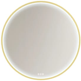 Dansani You Moon speil med lys, messing, Ø90 cm