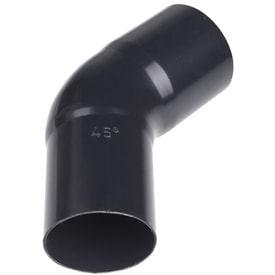Plastmo bøjning 45 grader / 110 mm, sort