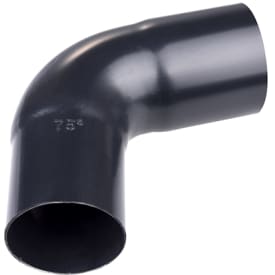 Plastmo bøjning 75 grader / 75 mm, sort