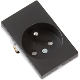 LK Fuga Stikkontakt med pindjord, 1½ modul, Koksgrå