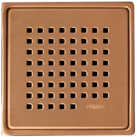 Purus Square Chess afløbsrist, rist og ramme, 161x161 mm, kobber