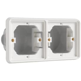 Indmuringsdåse 2-modul, vandret, hvid