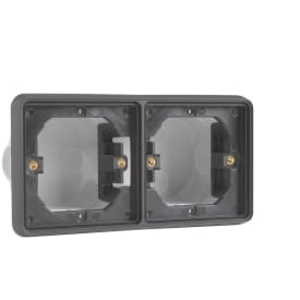 Indmuringsdåse 2-modul, vandret, sort