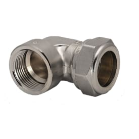 VSH super D1414F vinkel koppling 90°, 12 mm x R10, förkromad, mässing
