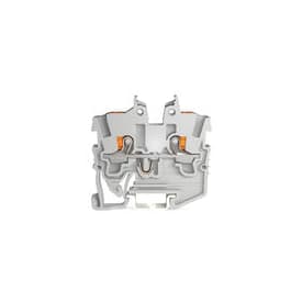 100 stk Gennemgangsklemme 2-leder-mini 1 mm², til DIN 15-skinne, grå