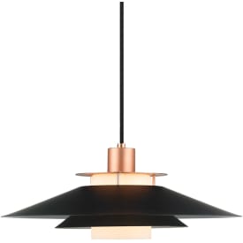 Halo Design Rivoli pendellampa, svart/koppar