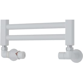 Ventilsett m/returtermostat på venstre side, vinklet, Hvit