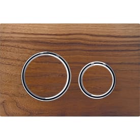 Geberit Sigma 50 Round spolplatta, valnötsträ/krom