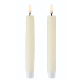 6 stk Uyuni LED kronelys, batteri, råhvid