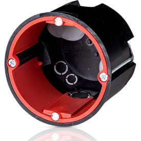 Frontlåda Ø68 62mm, brandsäker, kabel- och rörgenomföring, svart