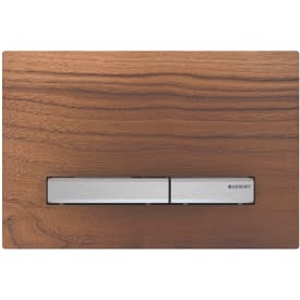 Geberit Sigma 50 Square spolplatta, valnötsträ/krom