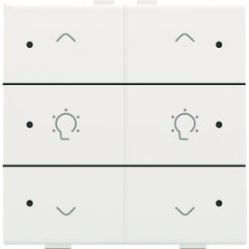 Dobbel dimmer med LED, hvitlakkert, NHC