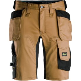 Snickers 6141 AllroundWork håndværkershorts med stretch, brun/sort, str. 56