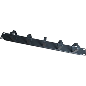 Kabelfördelare 19" 5 ringar, 1HE, svart, metall