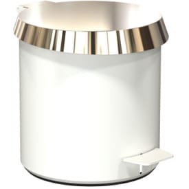 FROST pedalbøtte 250, lokk i matt hvit/polert gull. 6 liter.