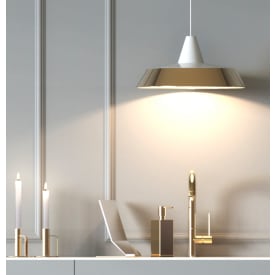 Frost Quadra såpedispenser 5, frittstående, polert gull. 200 ml.