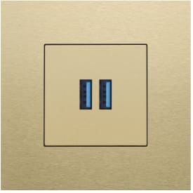 Deksel for 2 x USB-A-lader, gullbelagt