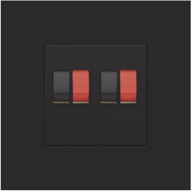 Deksel for dobbel høyttaleruttak, sort belagt