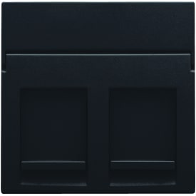 Deksel for datakontakt 2xRJ45, sort belagt