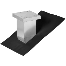 Aftrækshætte zink 14, 200x200 MM 10-55° uisoleret m Fast Flash