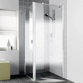 Kermi Raya TWD duschvägg, 88,5 cm, till 1WR/1WL, halvfrostat glas, aluminium profil