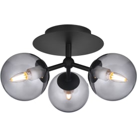 Atom Trio Loftlampe 3xG9, røgfarvet/sort