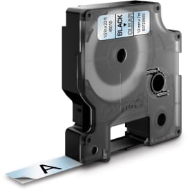 DYMO® Standard D1-tape, 12 mm, svart på klar