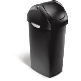 Spand med svinglåg, 60 L, enkelt beholder, sort plastik