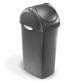 Spand med svinglåg, 60 L, enkelt beholder, grå plastik