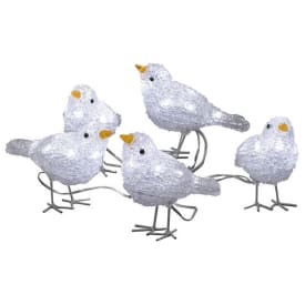 8 stk Konstsmide fugle, hvid/klar