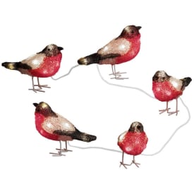 8 stk Konstsmide fugle, rødkælk