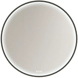 Dansani You Moon spejl med lys, sort, Ø75 cm