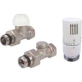 Kriss Skandi Rum Projekt 1/2" ventilsett m/romtermostat, høyre, hvit