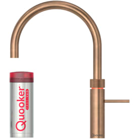 Quooker Fusion Round Pro3 køkkenarmatur, kogende vand, bruneret messing