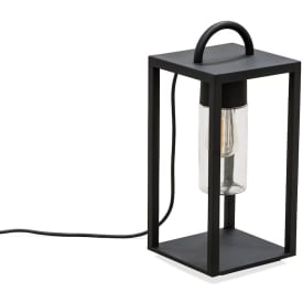 Konstsmide Bologna terrasselampe E27, 45,5 cm, sort+klart glas
