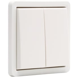 Fjedertryk, dobbelt, IP55, hvid