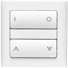 Smartkontakten Zigbee batteritryk til LK Fuga, tænd/sluk og op/ned tangenter, hvid, Soft 63 ramme & monteringsramme